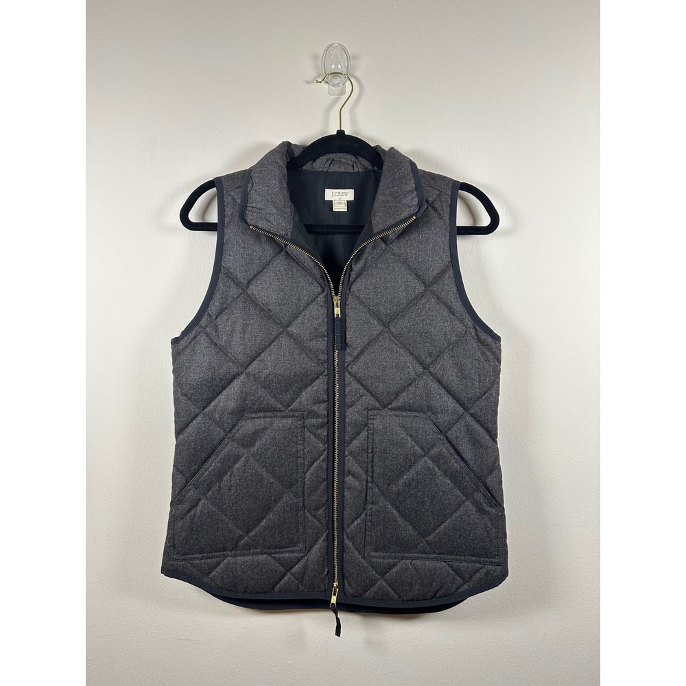 J. Crew Women's Down filled Grey‎ Quilted Puffer Vest Size XS